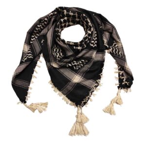 Traditional Shemagh Scarf – Black & White Checkered Cotton