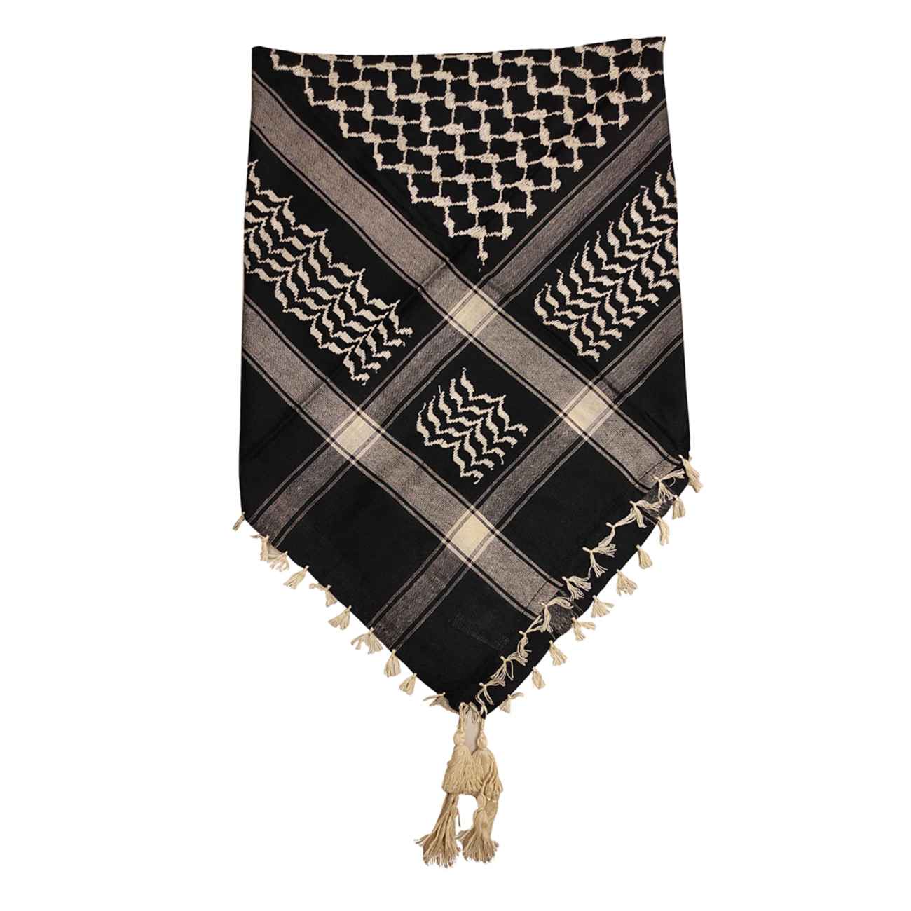 Traditional Shemagh Scarf – Black & White Checkered Cotton