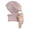 Knitted Hat And Scarf Set, Sam Model, With Fur Lining (1)