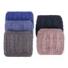 Knitted Ring Neck Style Scarf With Fleece Lining And Spiral Pattern (2)