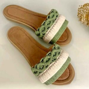 Lightweight & Flexible Macrame Slipper – Stylish Option for Indoor Entertaining or Home Guest