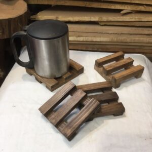 6-Pack Mini Pallet Wood Coasters – Versatile for Indoor & Outdoor Settings