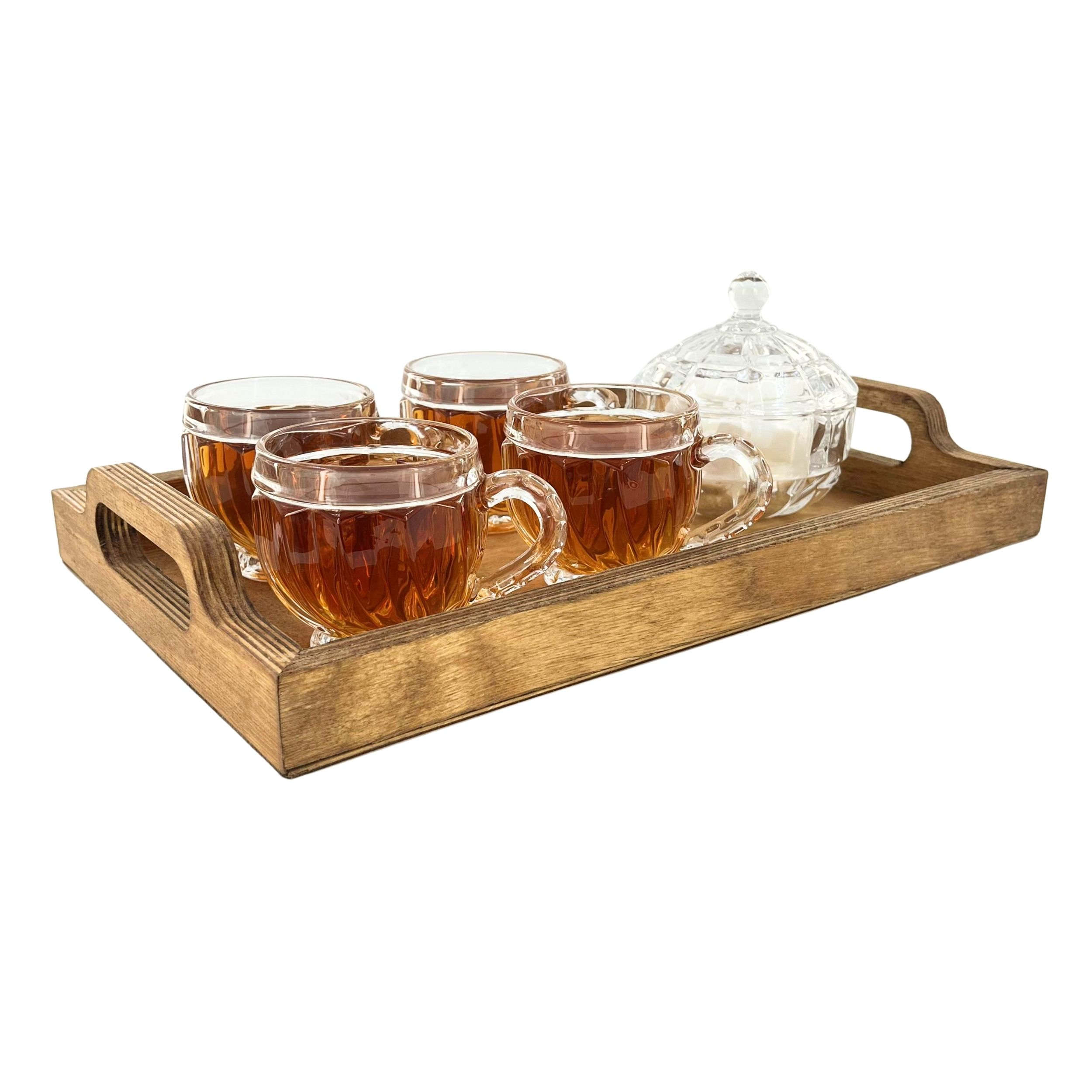 Minimalist Wooden Serving Tray – Rustic Modern Rectangular Tray