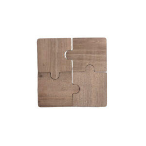 Natural Wood Puzzle Coasters 4-Pack – Eco-Friendly & Stylish Everyday Use