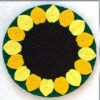 Round Felt Coaster in Sunflower Design Suitable for Summer and Fall Tables (6x) 3