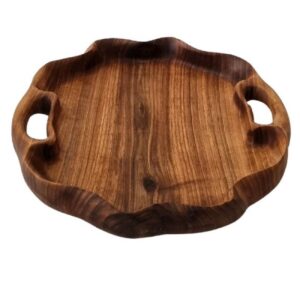 Rustic Deformed Wooden Serving Tray – Natural Edge Display Tray