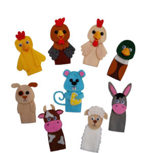 Set of Felt Finger Dolls – Farm Animal Kids Puppet Toy, Suitable for Creative Play