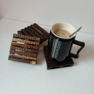Rustic Pallet Wooden Coasters 6-Pack – Perfect Boho Home Accessory for Drinks