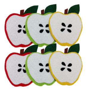 Apple Slice Felt Coasters 6-Pack – Perfect Housewarming Gift & Everyday Table Protector