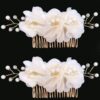 Elegant Metal Hair Comb Clip with Floral Design (2)
