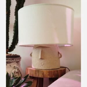 Handcrafted Tribal Human Face Shaped Table Lamp