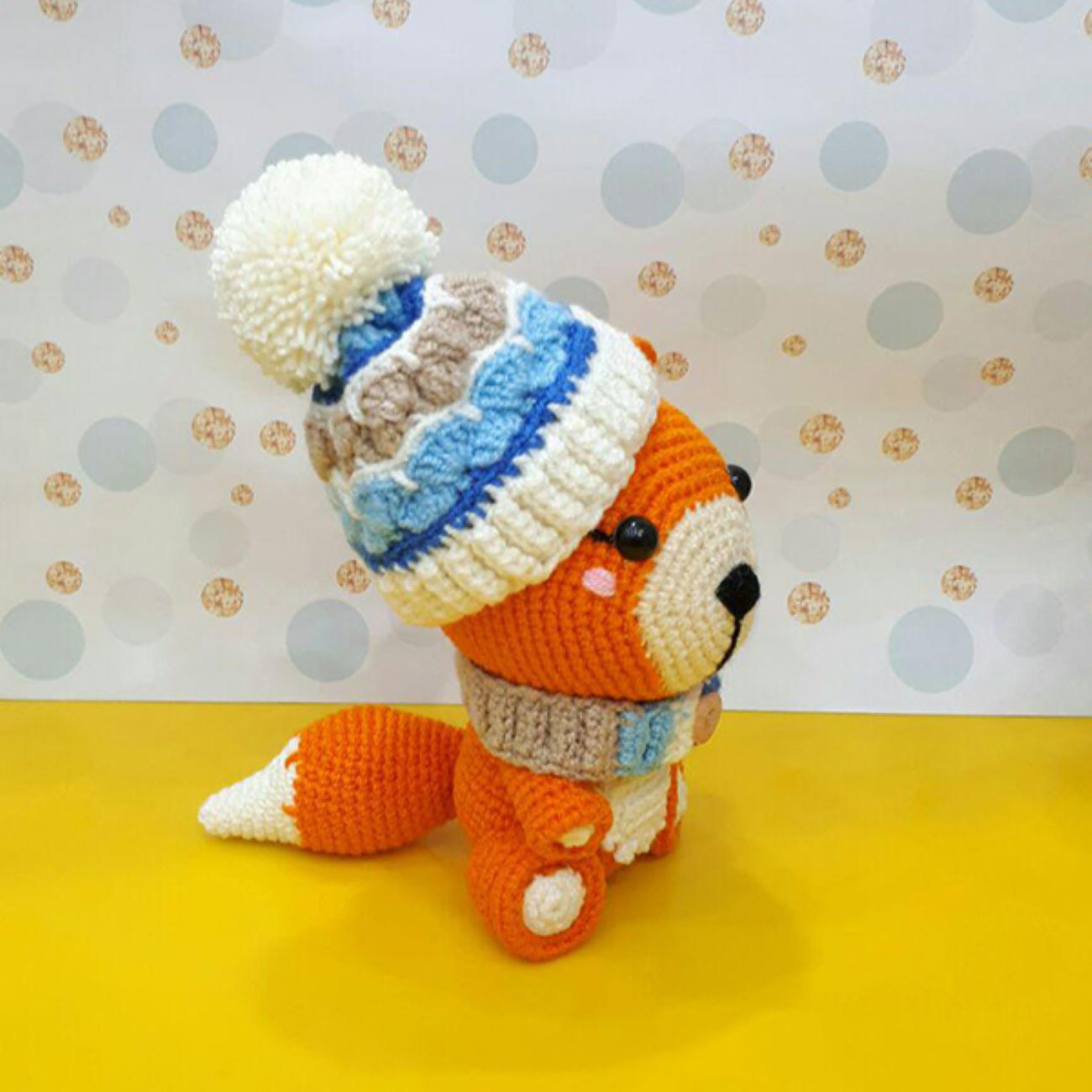 Handmade Knitted Fox Doll – Orange Amigurumi Plush