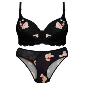 Paniz 4689-14 Padded Bra and Thong Set – Push-Up with Underwire Support