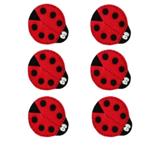 Ladybug-Shaped Felt Coasters 6-Pack – Whimsical Boho Rustic Decor for Your Tabletop