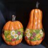 Decorative Pumpkin Set, Sanded Polyresin with Two Lids – Suitable for Autumn Display (Set of 2) (2)