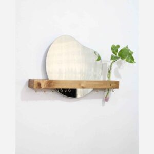 Geometric Mirror Key Hanging – Wood-Based Wall Organizer with a Modern Twist