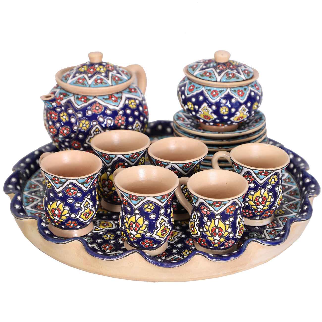 Handcrafted Persian Tea Set | Minakari Enameled Luxury Drinkware for Home Decor
