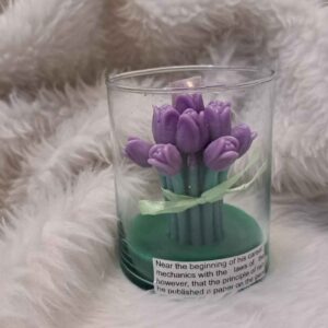 Handmade Scented Tulip Jar Candle – Natural Floral Inspired