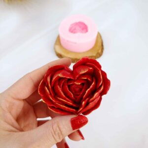 Heart in Flower Silicone Candle Mold