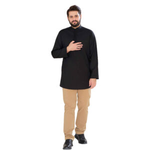 Islamic Under Qaba Tunic – Lightweigh Everyday Wear for Men in Black