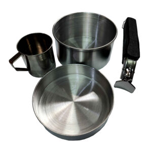 Outdoor Cookware Set – 4-Piece Compact Mess Kit for Hiking, Backpacking, Travel