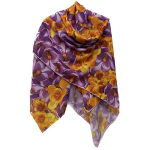 Purple Four Seasons Cotton Scarf – With A Very Beautiful Floral Design