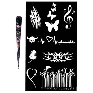 All-in-One Henna Set with Stencil Sheets – Create Stunning Temporary Designs (x10)