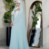 Bride’s Wedding Chador - delicate soft light blue jeweled bridal (3)