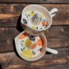 Cream Fruit Pattern Ceramic Juicer – Boho Style Manual Citrus Press for Kitchen (2)