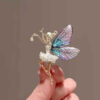 Gold Ballerina Butterfly Brooch – Elegant Dance-Inspired Pin for Women (3)