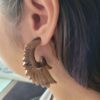Hand-Carved Angel Wing Earrings – Natural Brown Wood Style (2)