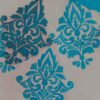 Hand-Carved Linoleum Block Stamp – Suitable for Fabric & Paper with Damask Design (1)