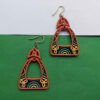 Handcrafted Red Boho Wooden Earrings – Unique Ethnic Style (1)