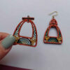 Handcrafted Red Boho Wooden Earrings – Unique Ethnic Style (3)