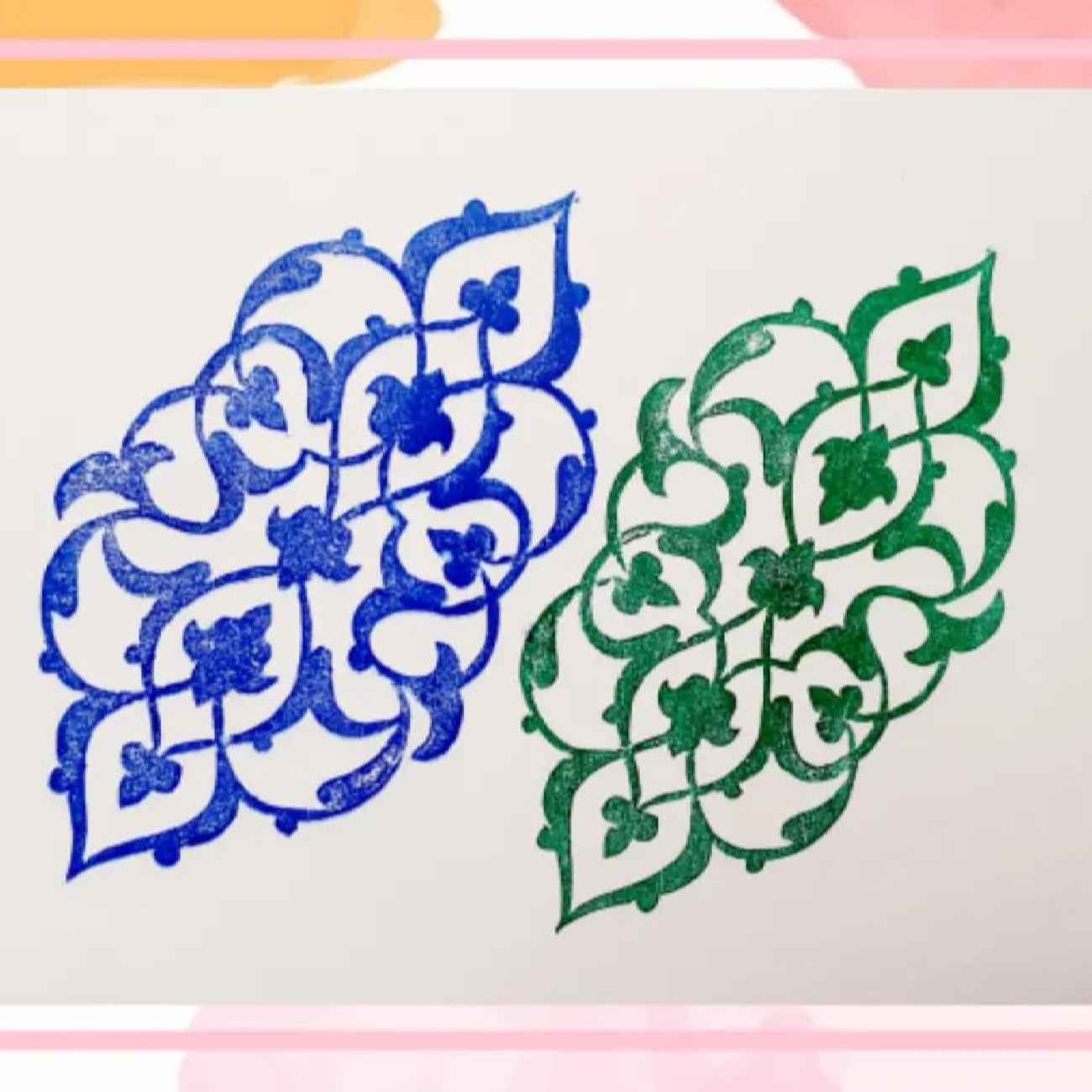 Handmade Linoleum Stamp – Traditional Mandala Craft Stamp