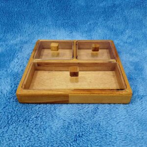 Handmade Wooden Nut & Tea Organizer Box – Versatile Multi-Compartment Storage