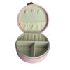 Luxury Faux Leather Jewelry Box with Compartments for Safe Storage in Pink (2)