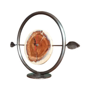 Metal Roots, a Deck Clock That Dreams in Tree – With Poem Pattern