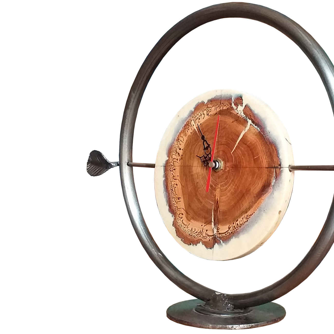 Metal Roots, a Deck Clock That Dreams in Tree – With Poem Pattern