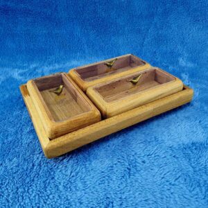 Handcrafted Wooden Nut Organizer Box – Multi-Compartment Snack & Dry Fruit Storage