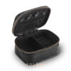 Portable Leather Jewelry Box with Compartments for Rings & Bracelets in Black (2)