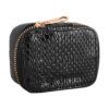 Portable Leather Jewelry Box with Compartments for Rings & Bracelets in Black (4)