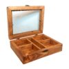 Rustic Multi-Compartment Wooden Snack Box – Perfect for Nuts, Dry Fruits & Seeds (1)