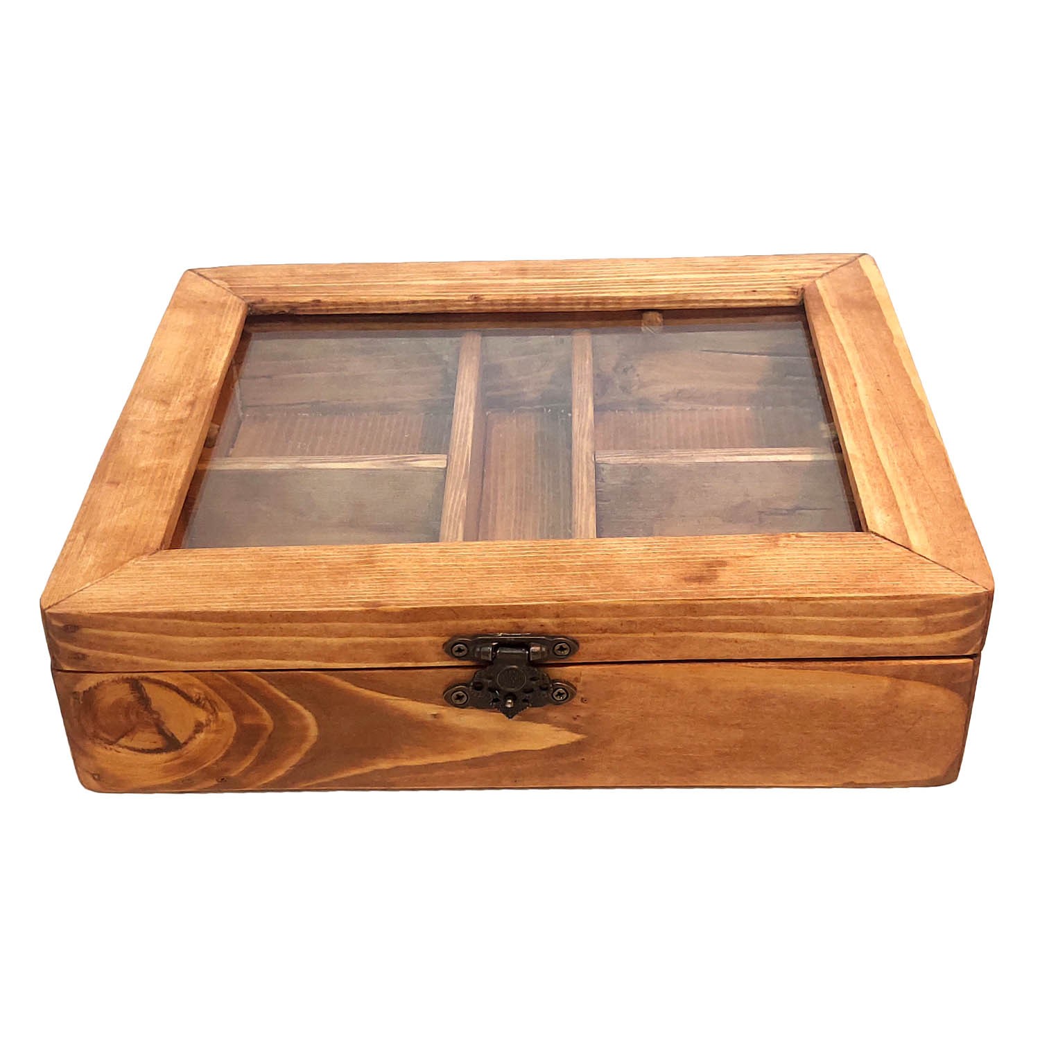 Rustic Wooden Snack Box Organizer – Divided Tray for Nuts, Dry Fruits & Seeds