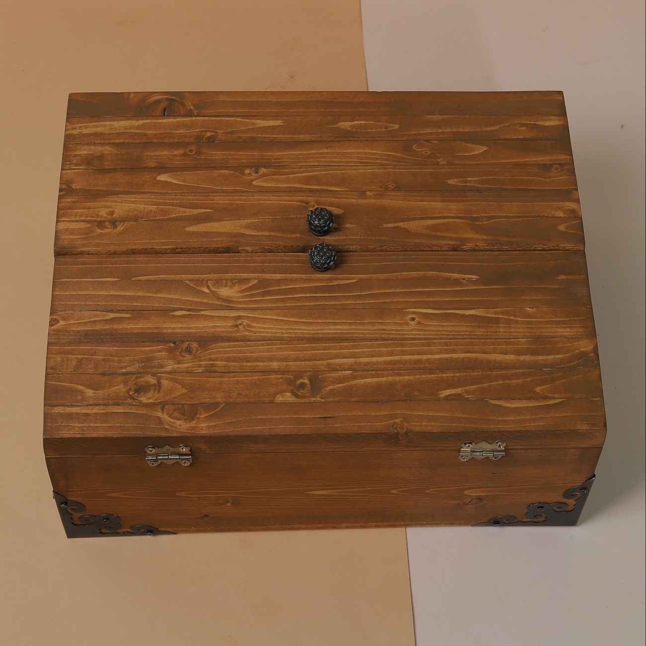 Traditional Wooden Nut Organizer Box – Elegant Multi-Compartment Serving Tray