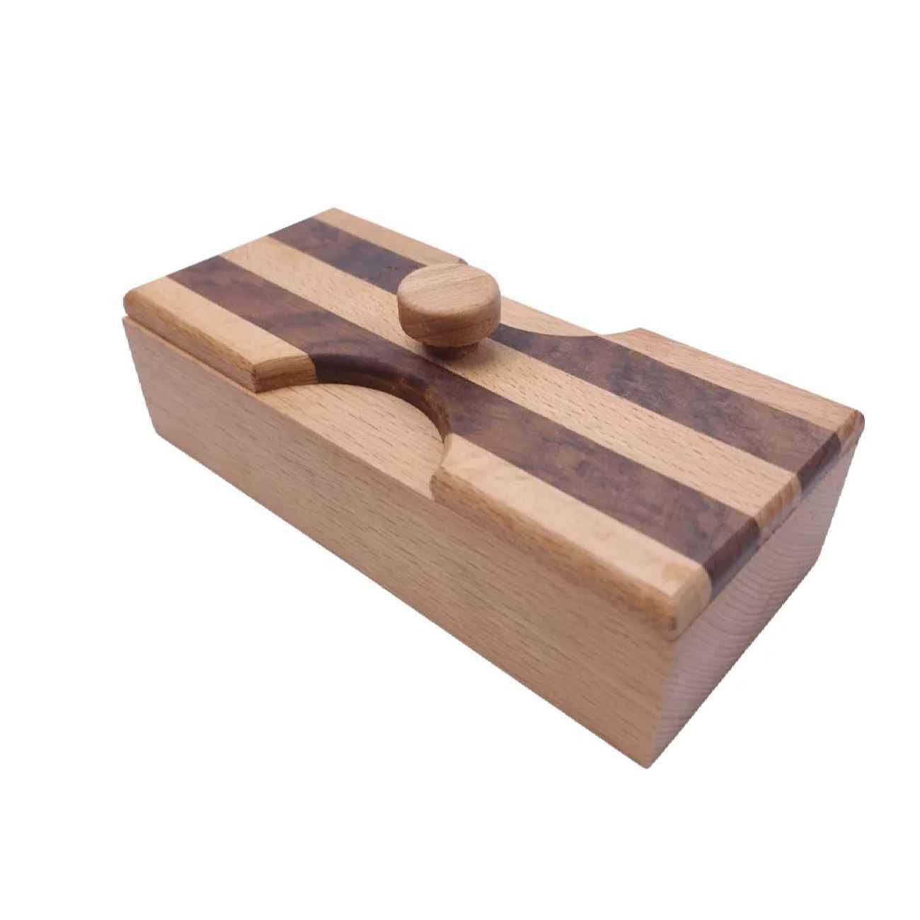 Wooden Tea & Snack Organizer with Rotating Lid – Decorative & Practical Serving Box