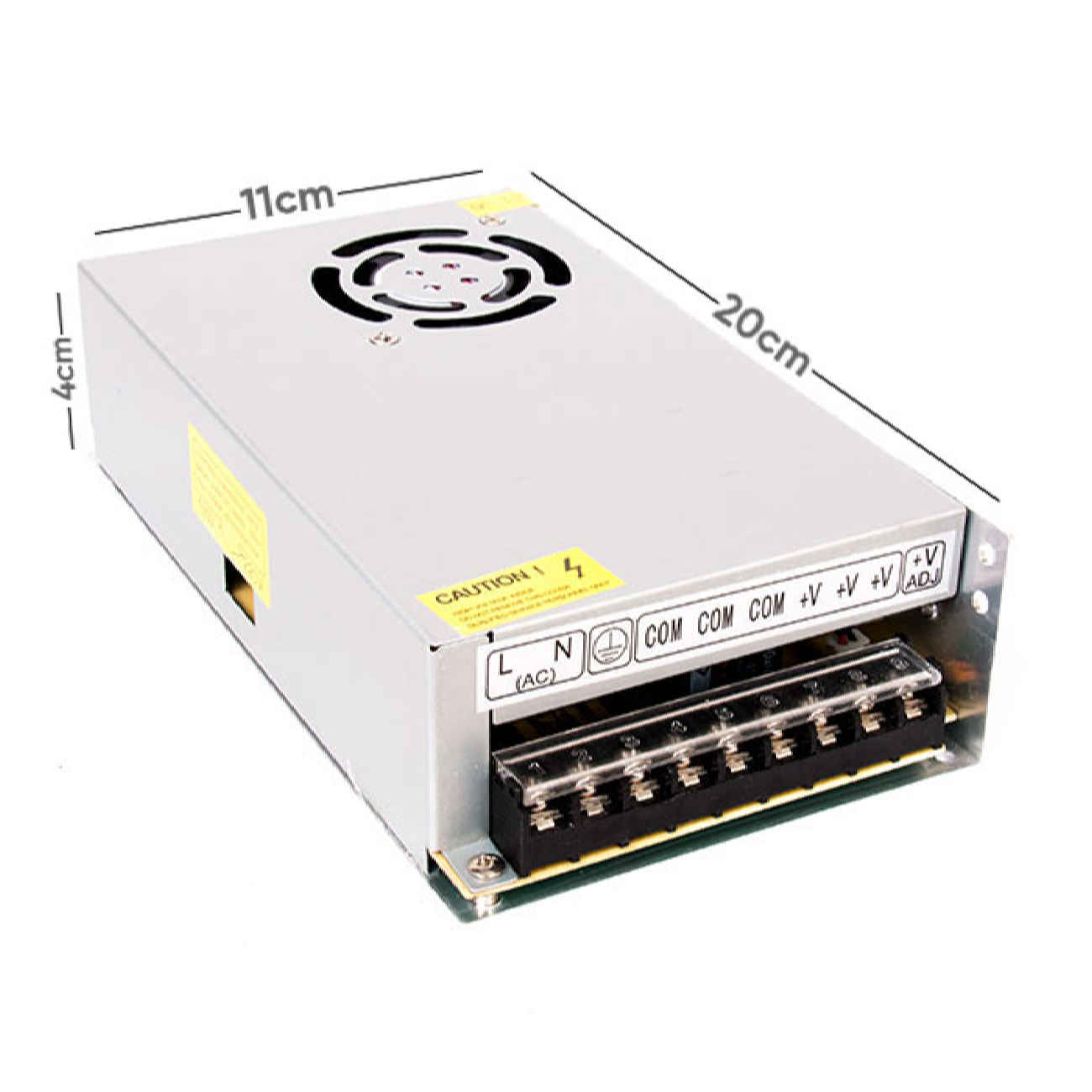 12V 30A Switching Power Supply with Built-in Fan – High-Capacity DC Adapter for Demanding 12V Systems