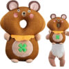 Baby Head Protection Pillow – Clover Bear Model – Soft Plush Cushion with Adjustable Straps (1)