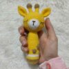 Charming Knitted Giraffe Baby Rattle – Safe, Soft & Cuddly Perfect for Infants (1)