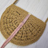Coral Handwoven Raffia Bag – Elegant Semi-Circle Tote with Textured Design (1)